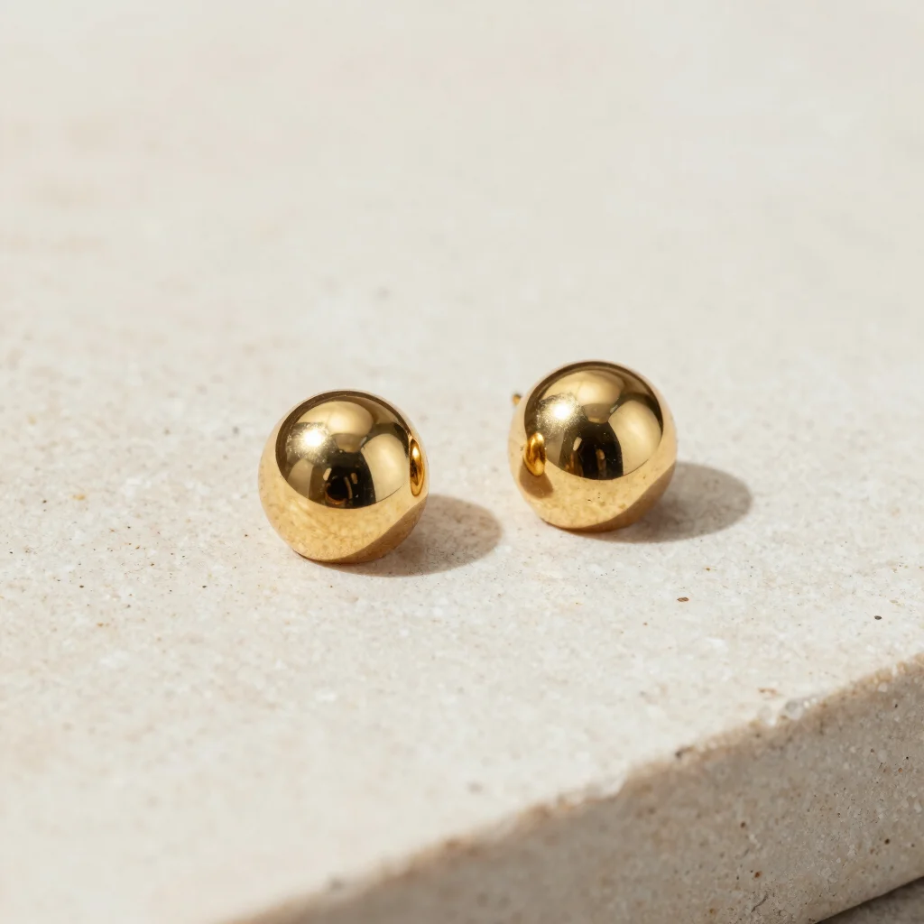 Sculpted Gold Dome Earrings