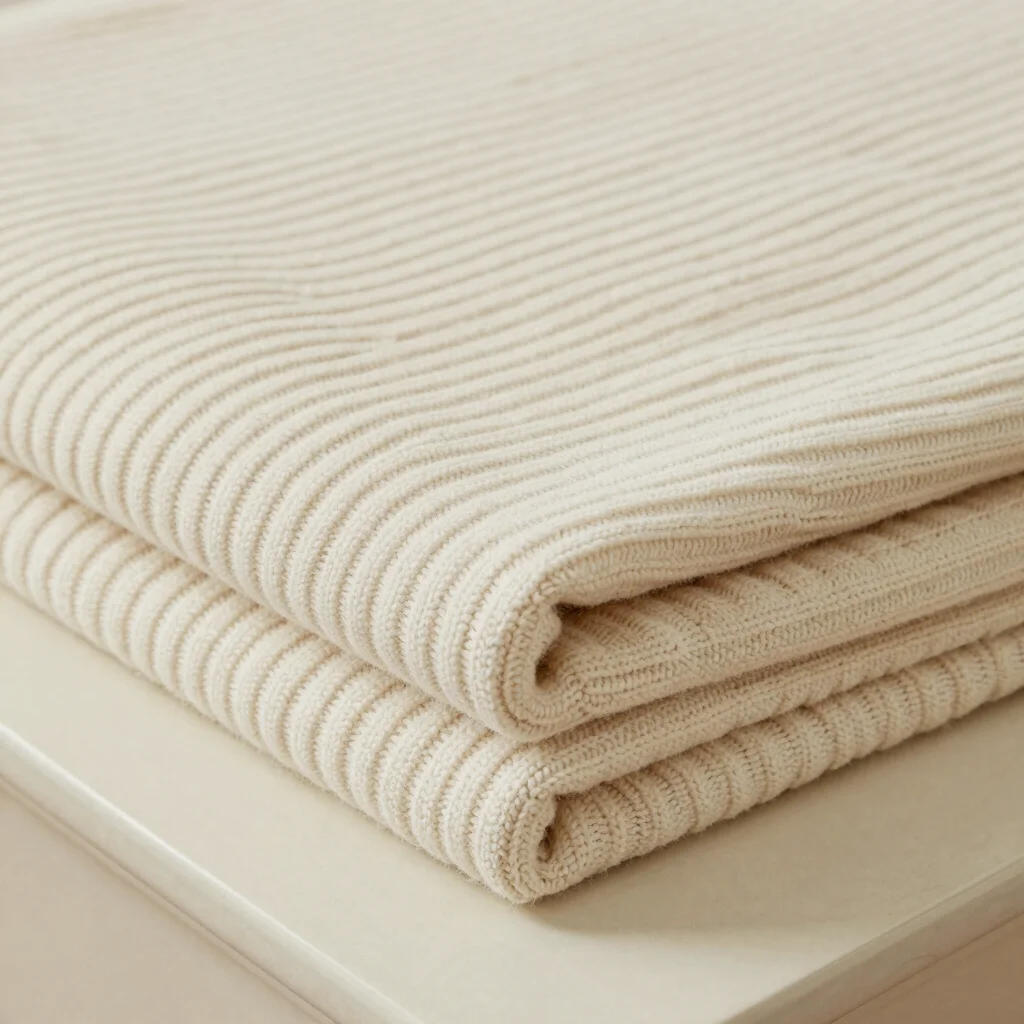 Cashmere-Blend Ribbed Throw